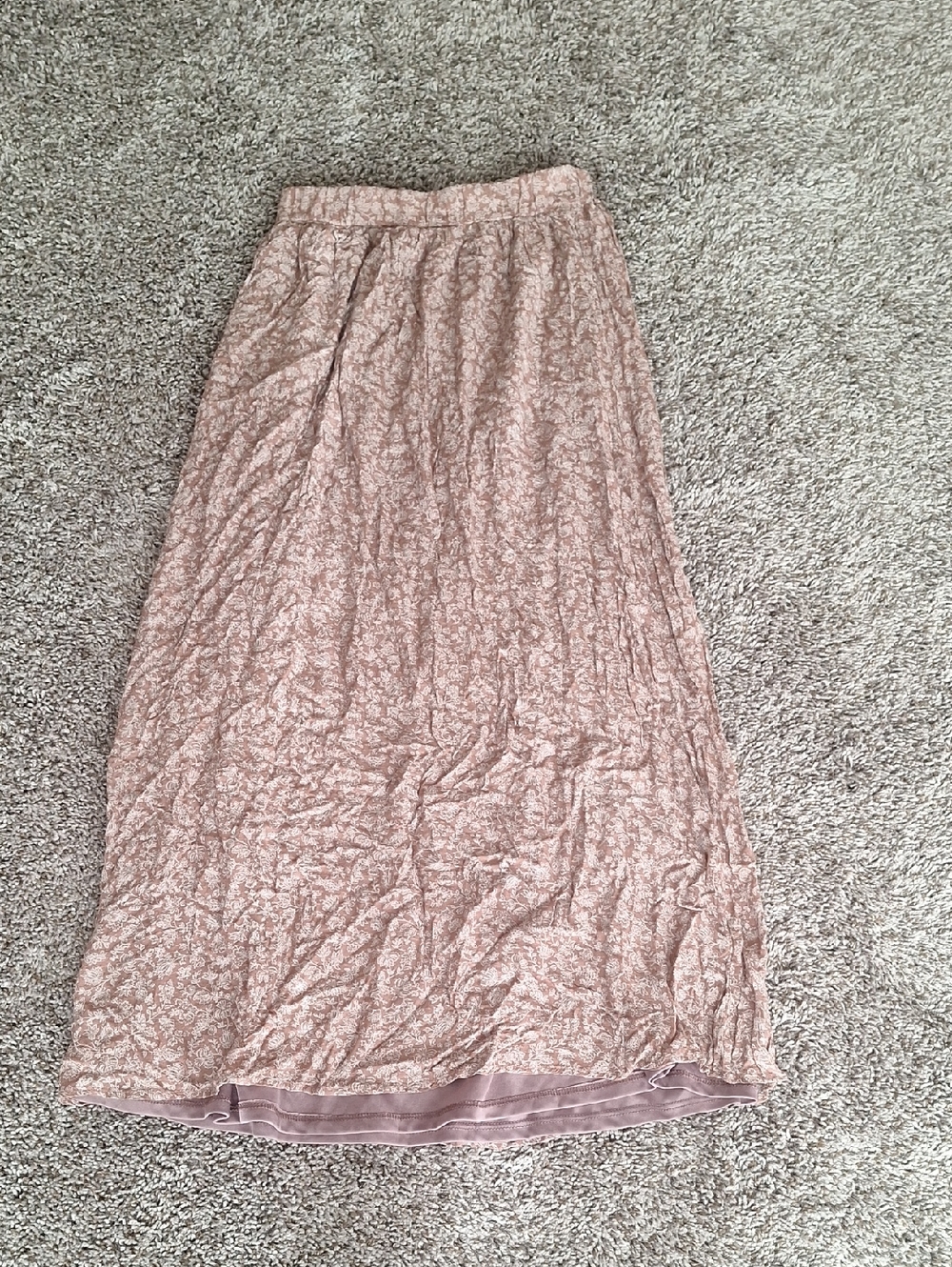 Jacqui E Dusty Pinkish Brown Floral Maxi Skirt